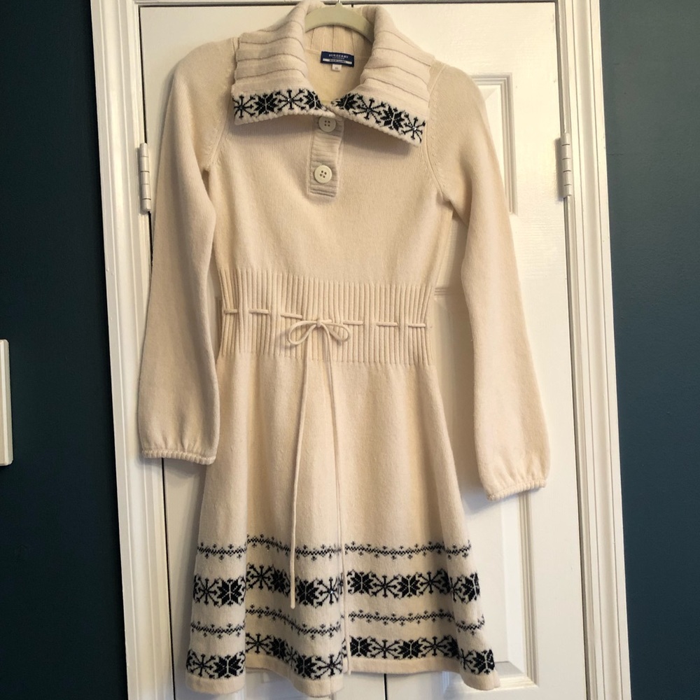 Burberry Cream Sweater Dress Sz 38
